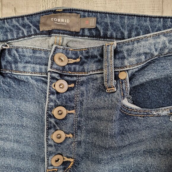 Distressed Denim Jeans Size 16 By Torrid - Picture 2 of 6